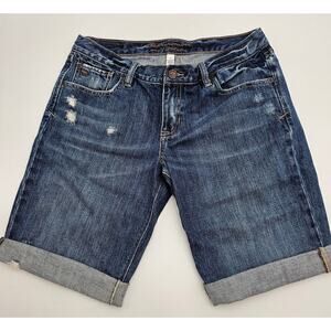 Abercrombie & Fitch Women's Size 8 Cotton Medium Wash Cuffed Bermuda Shorts